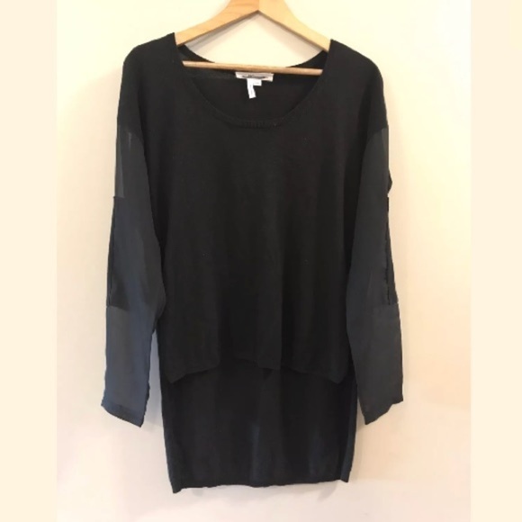 BCBGeneration Black Side Slit High Low Sweater M/L - Picture 1 of 6